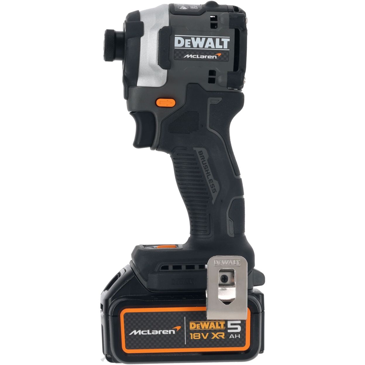 Шуруповерт DEWALT McLaren Limited Edition DCF85MP2T, 18 В, 205 Нм, 3800 уд/мин, с 2 АКБ 5 Ач и ЗУ, в кейсе TSTAK (DCF85MP2T-QW)