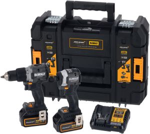Аккумуляторный набор DEWALT McLaren Limited Edition DCK200MP2T: дрель-шуруповерт + шуруповерт, с 2 АКБ 5 Ач и ЗУ, в кейсе TSTAK