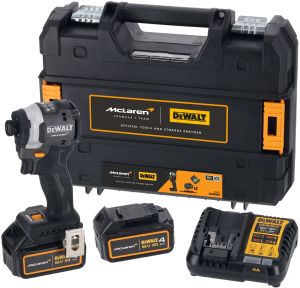 Шуруповерт DEWALT McLaren Limited Edition DCF85MM2T, 18 В, 205 Нм, 3800 уд/мин, с 2 АКБ 4 Ач и ЗУ, в кейсе TSTAK (DCF85MM2T-QW)